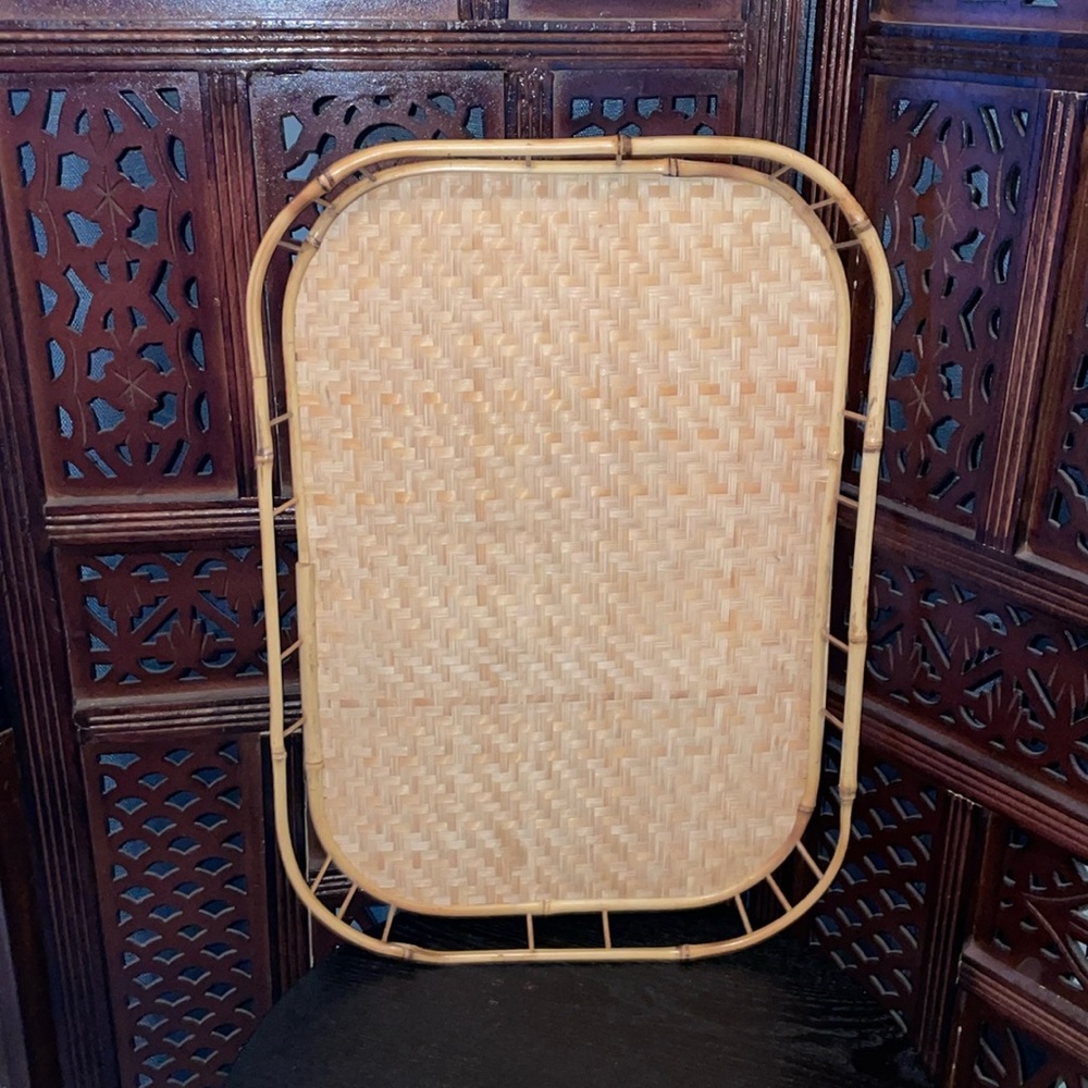 Vintage Bamboo & wicker serving Tray.